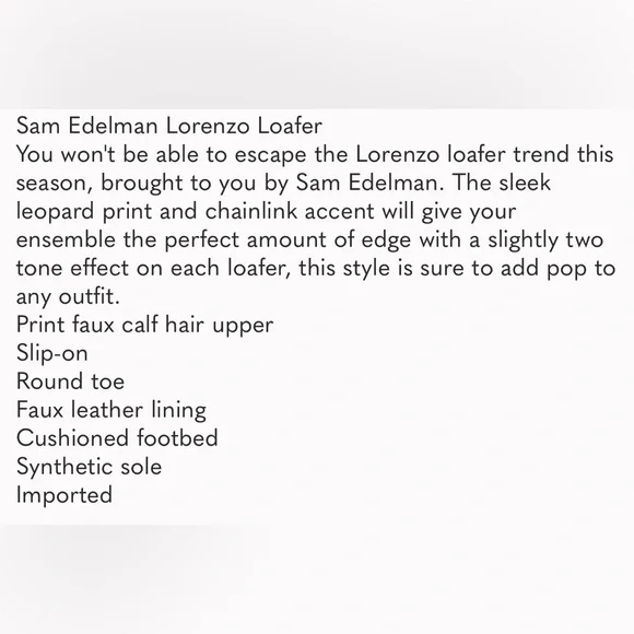 Sam Edelman Lorenzo Loafer Leopard Animal Print Chain Vamp Size 10 - Picture 3 of 10